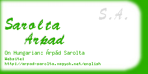 sarolta arpad business card
