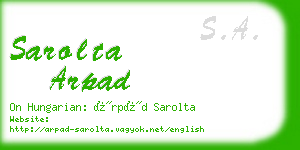 sarolta arpad business card